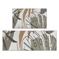 thumbnail image 1 of Brown Boho Plant Pattern Kitchen Rugs Sets Of 2,Anti Fatigue Kitchen Mat Rugs Non Slip Washable,Decorative Kitchen Floor Mats for Kitchen,Sink,Laundry,17"x30"+17"x47", 1 of 7