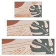 thumbnail image 1 of Brown Boho Plant Pattern Kitchen Rugs Sets Of 3,Kitchen Runner Rugs Non Skid Washable,Decorative Kitchen Floor Mats for Kitchen,Sink,Laundry,17"x30"+ 17"x47" + 17"x59", 1 of 6