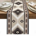 thumbnail image 1 of Brown Boho Table Runner - 120 Inch Long, Kitchen Dining Table Runner Dresser Scarves, Vintage Rustic Southwest Aztec Geometric Farmhouse Decor for Coffee Tables Wedding Party Banquet, 1 of 8