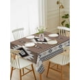 thumbnail image 1 of Brown Boho Tablecloth Rectangle Table Cloth 60x102, Waterproof Tablecloth Outdoor Table Cloth, Farmhouse Aztec Southwest Ethnic Geometric Washable Table Cover for Kitchen Dinning Party, 1 of 8