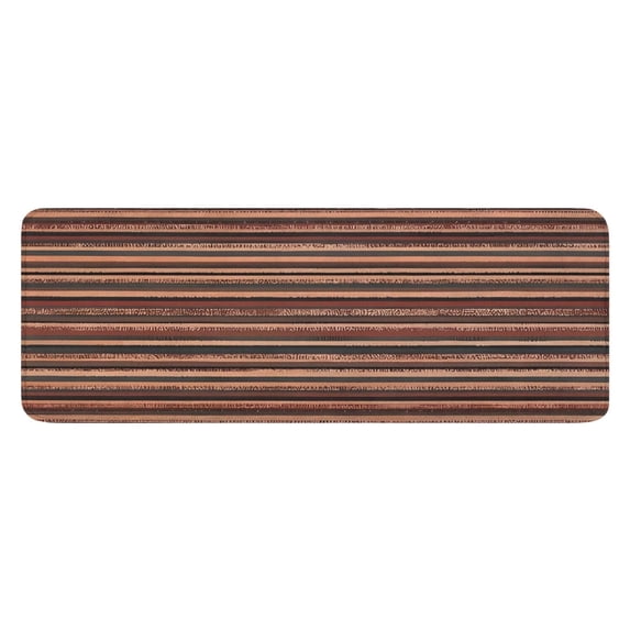 Brown Boho Tribal Hexagons and Stripes Pattern Kitchen Rug Mat,Kitchen Runner Rugs Non Skid Washable,Decorative Kitchen Floor Mats for Kitchen,Sink,Laundry,17"x47.2"