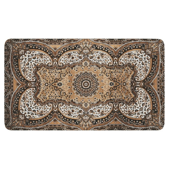 Brown Boho Vintage Abstract Doormats,Non-Slip Absorbent Mats Decorations Floor Door Mats for Indoor Outdoor Kitchen