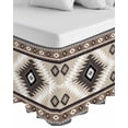 thumbnail image 1 of Brown Boho Wrap Around Bed Skirts for Queen Bed 16" Drop,Bed Skirt with Adjustable Elastic Belt Dust Ruffle Bed Valance for Bedroom Hotel Vintage Rustic Southwest Aztec Geometric Bed Frame Cover, 1 of 7
