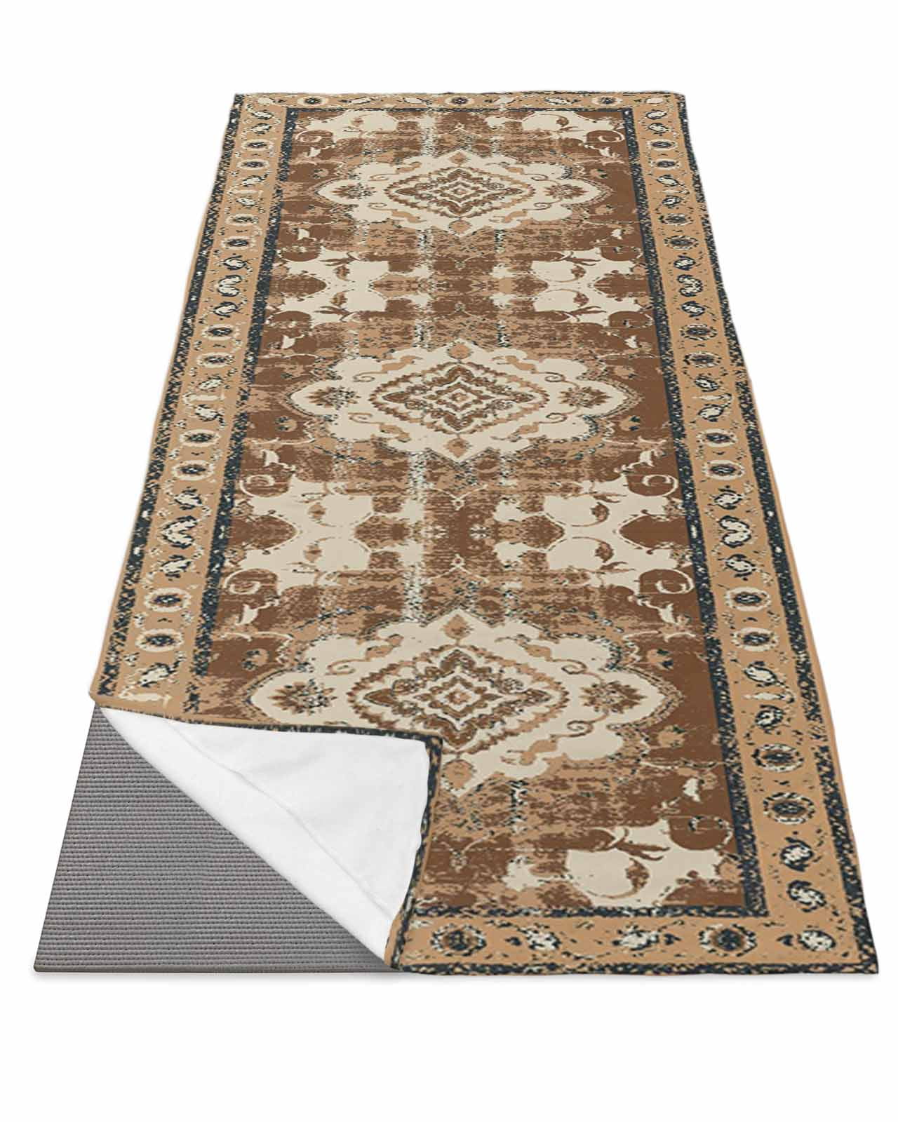 Brown Boho Yoga Towel for Hot Yoga Non Slip, Retro Western Rustic ...