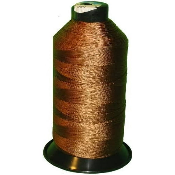 Brown Bonded Nylon Sewing Thread T70 #69 1500 Yard for Outdoor, Upholstery, Leather