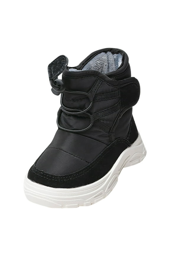 Brown Boots,Children Snow Boots Rubber Sole for Toddlers Outdoor Walking Shoes for Winter Play,Brown Booties,Black,10