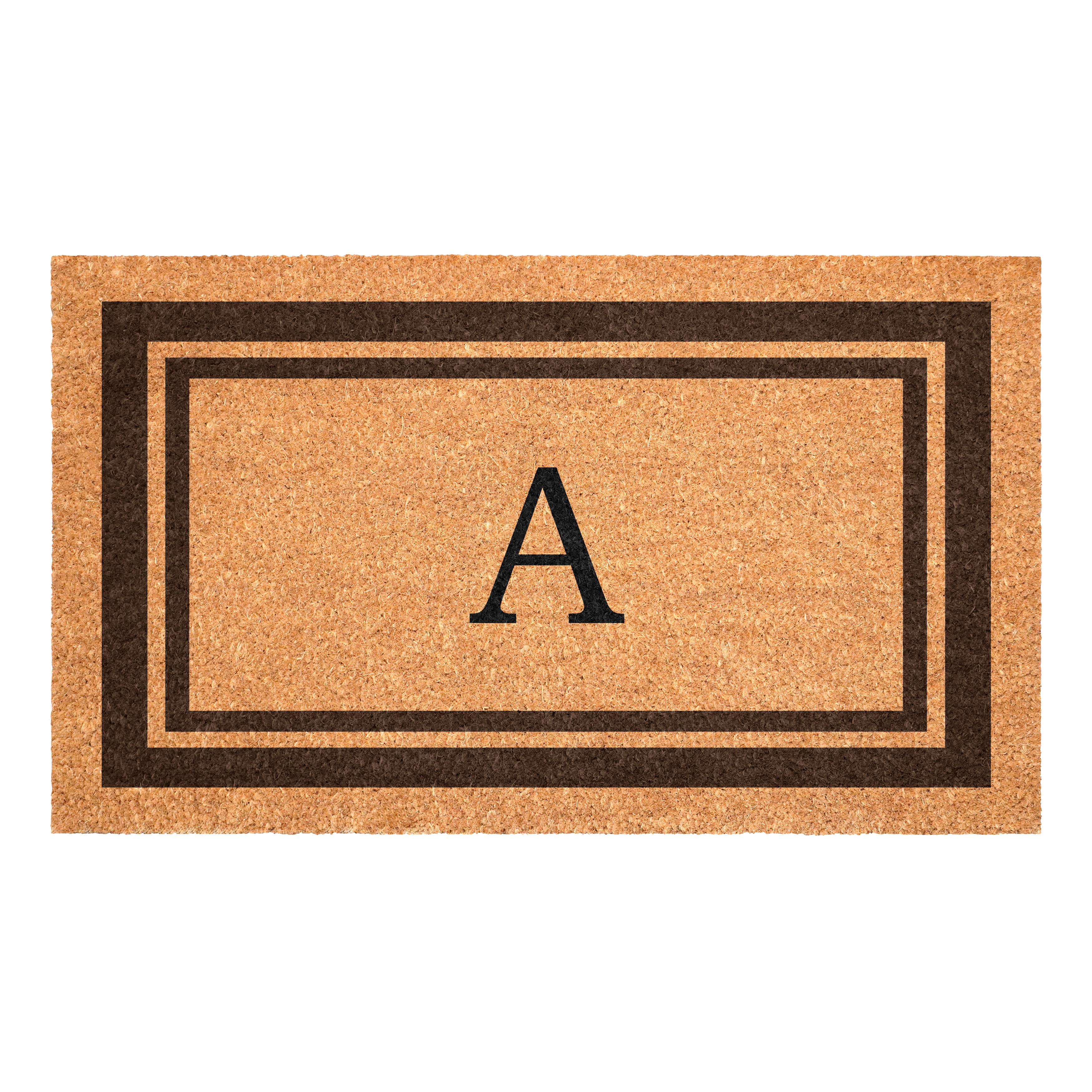 Brown Border Monogram Doormat (Letter A)