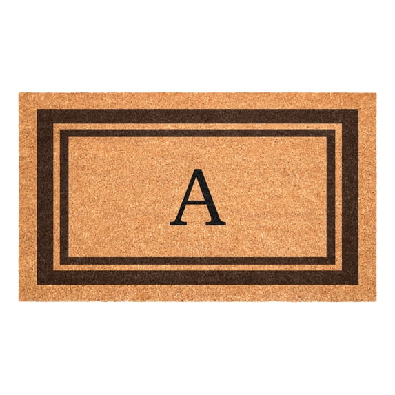 Brown Border Monogram Doormat (Letter A)