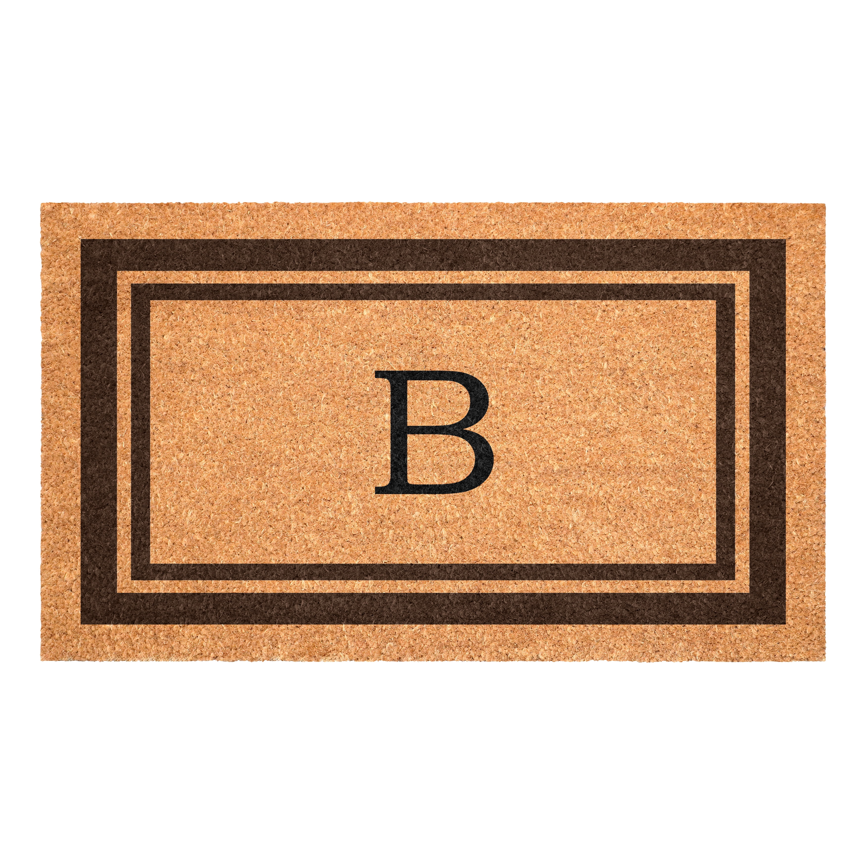 Brown Border Monogram Doormat (Letter B)