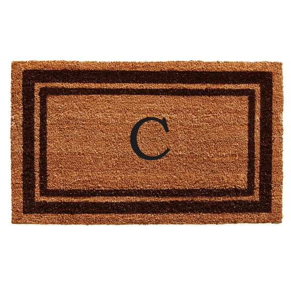 Brown Border Monogram Doormat (Letter C)
