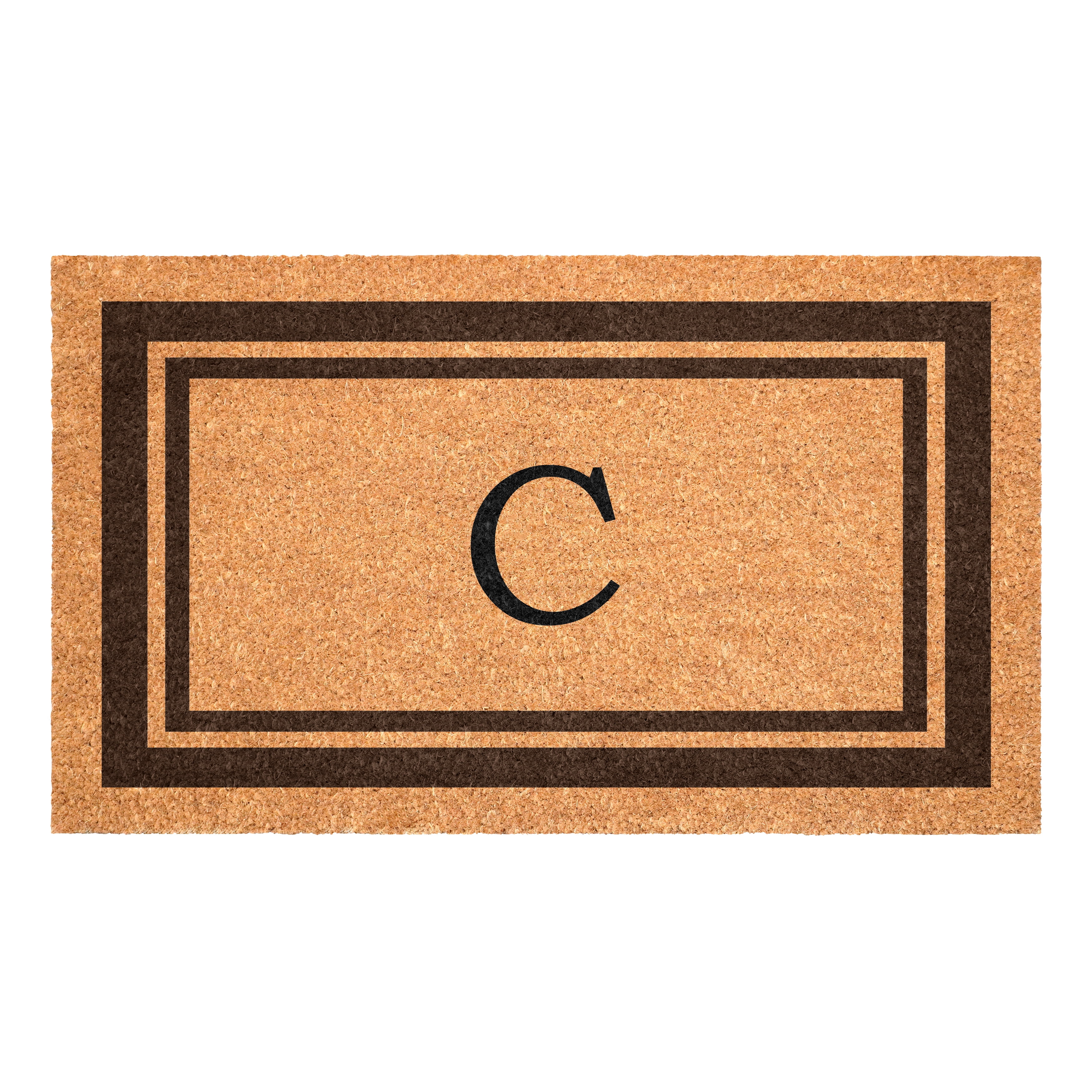 Brown Border Monogram Doormat (Letter C)