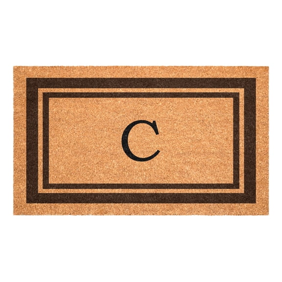 Brown Border Monogram Doormat (Letter C)