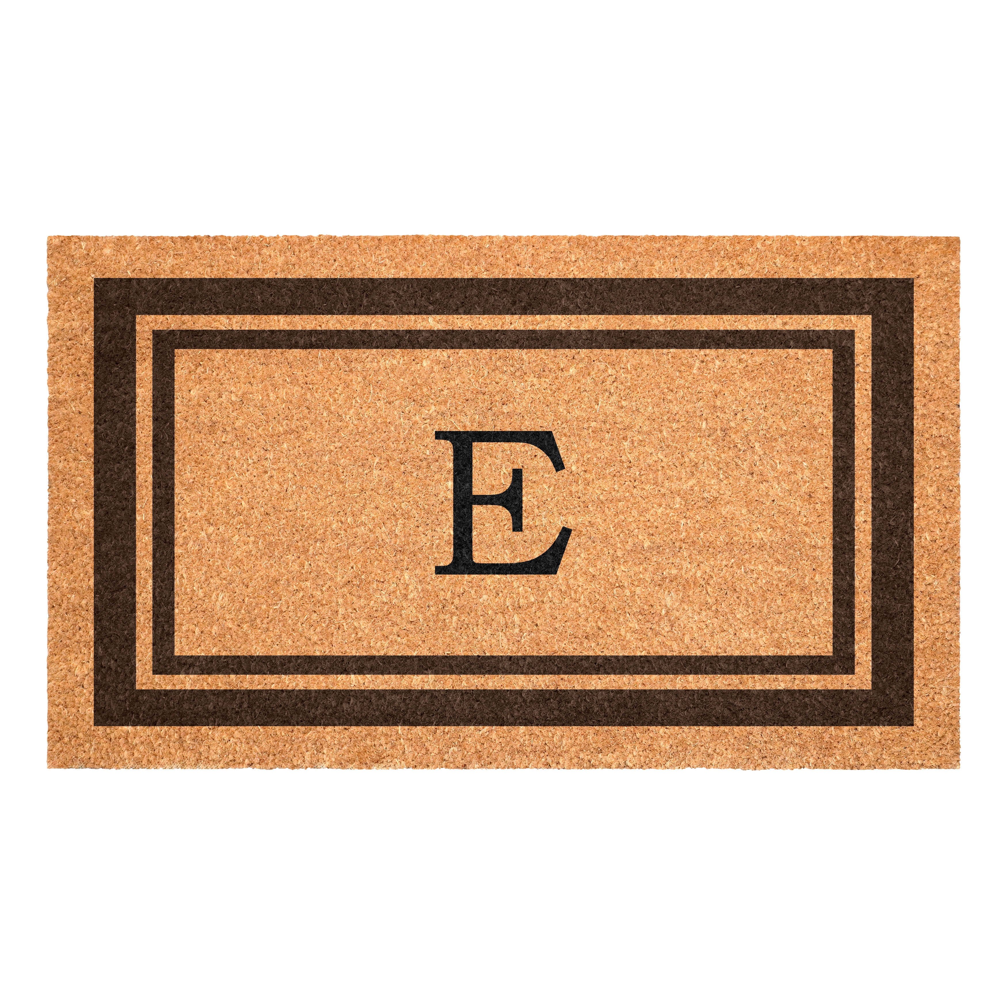 Brown Border Monogram Doormat (Letter E)