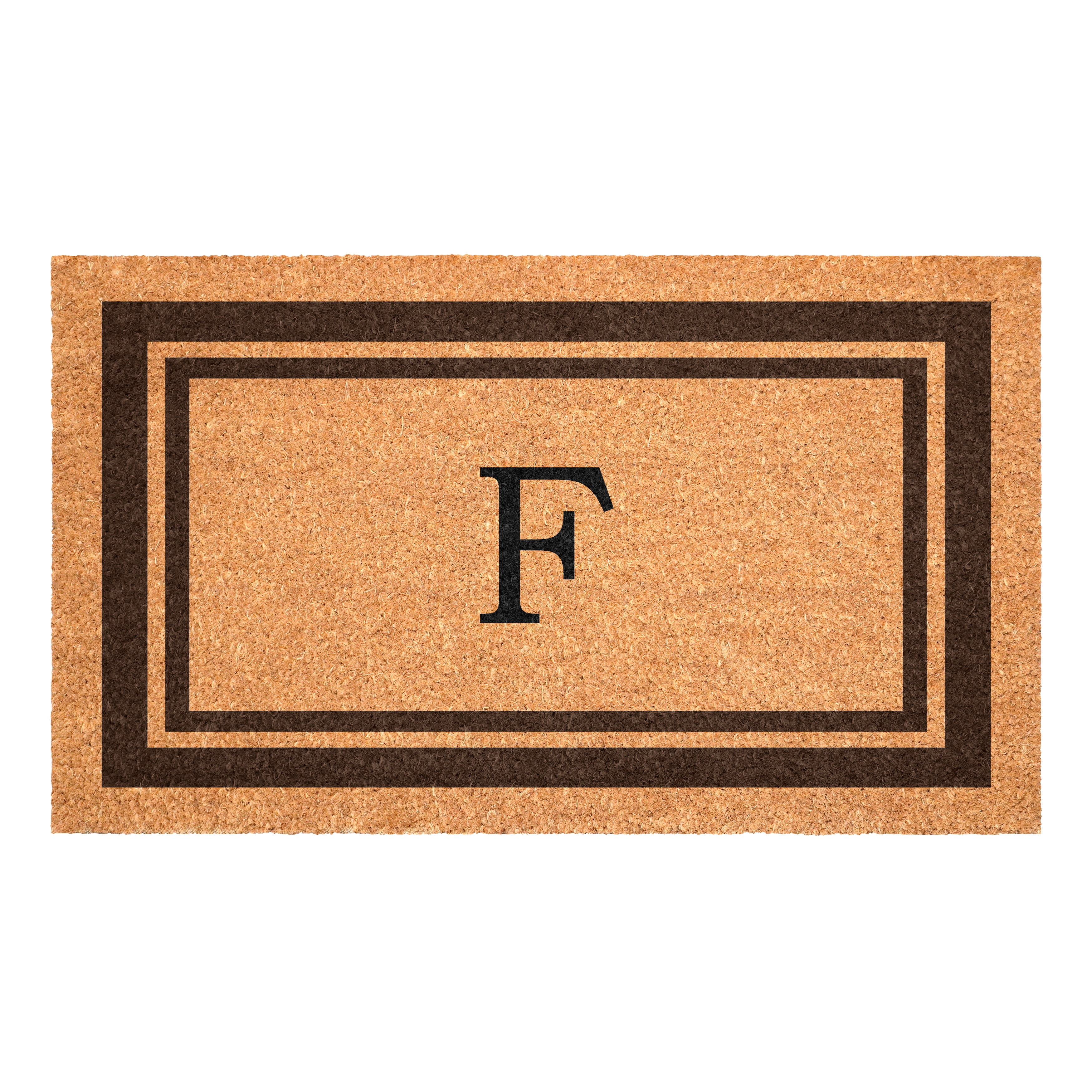 Brown Border Monogram Doormat (Letter F)