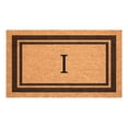 thumbnail image 1 of Brown Border Monogram Doormat (Letter I), 1 of 7