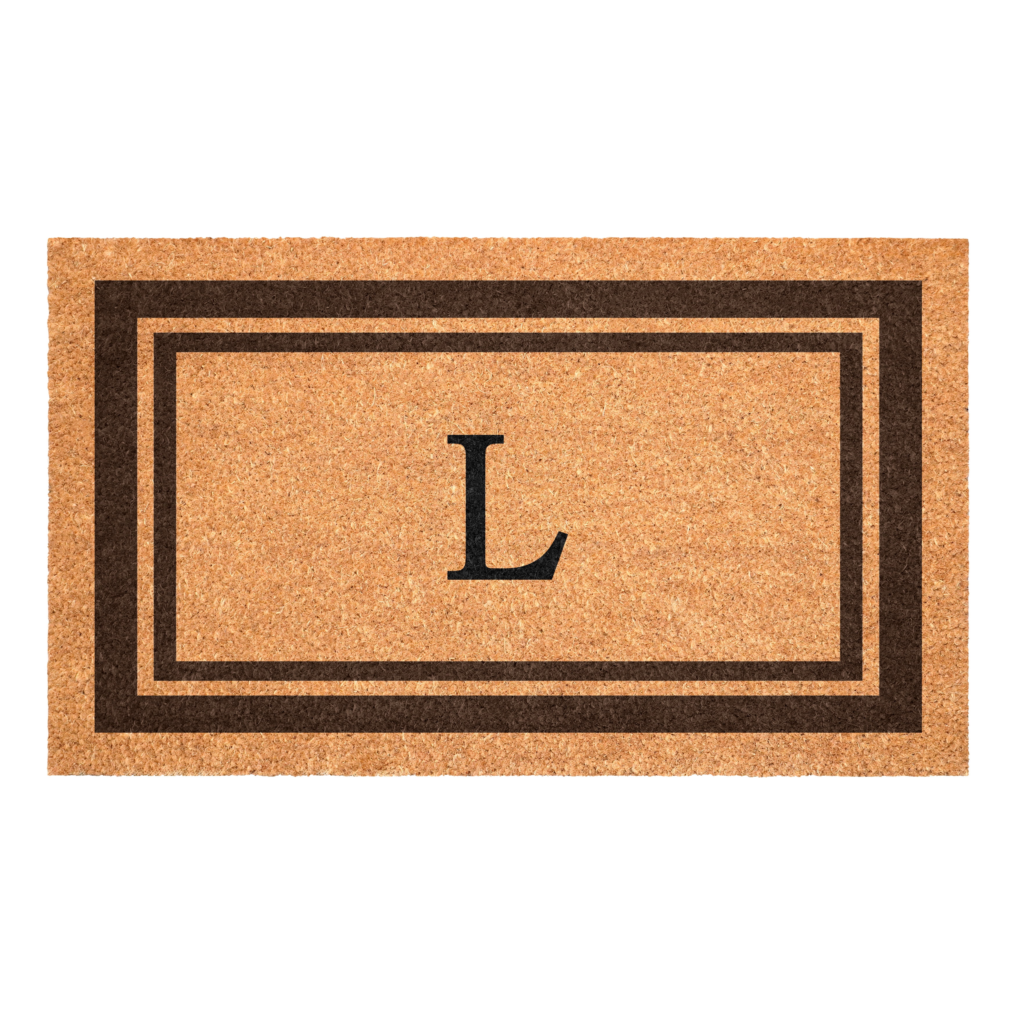 Brown Border Monogram Doormat (Letter L)
