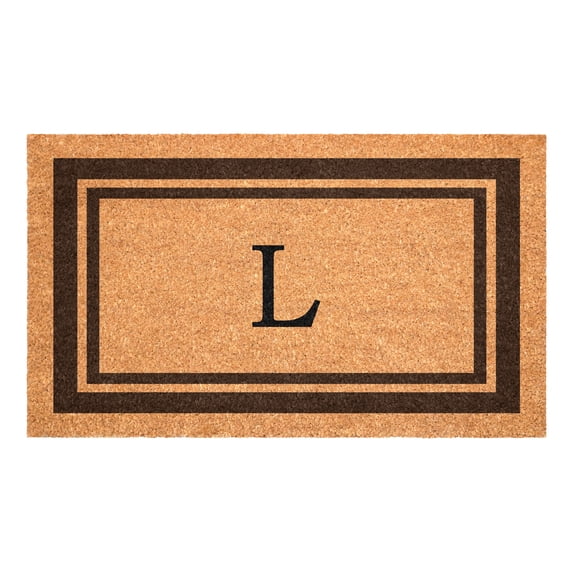 Brown Border Monogram Doormat (Letter L)