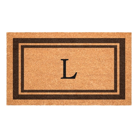 Brown Border Monogram Doormat (Letter L)