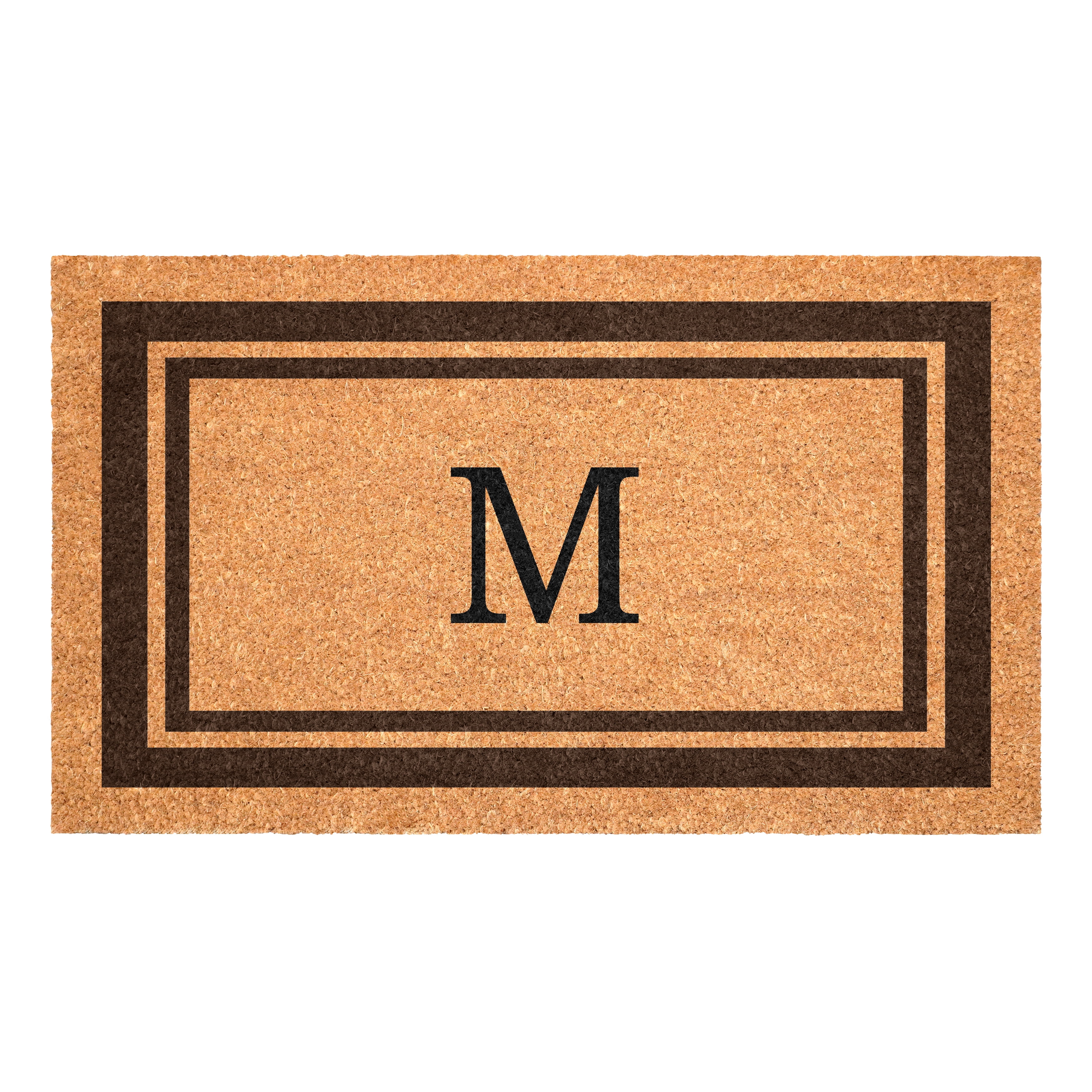 Brown Border  Monogram Doormat (Letter M)