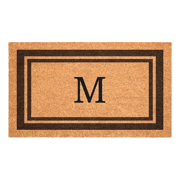 Brown Border Monogram Doormat (Letter M)