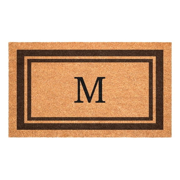 Brown Border Monogram Doormat (Letter M)