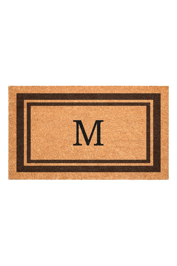 Brown Border Monogram Doormat (Letter M)