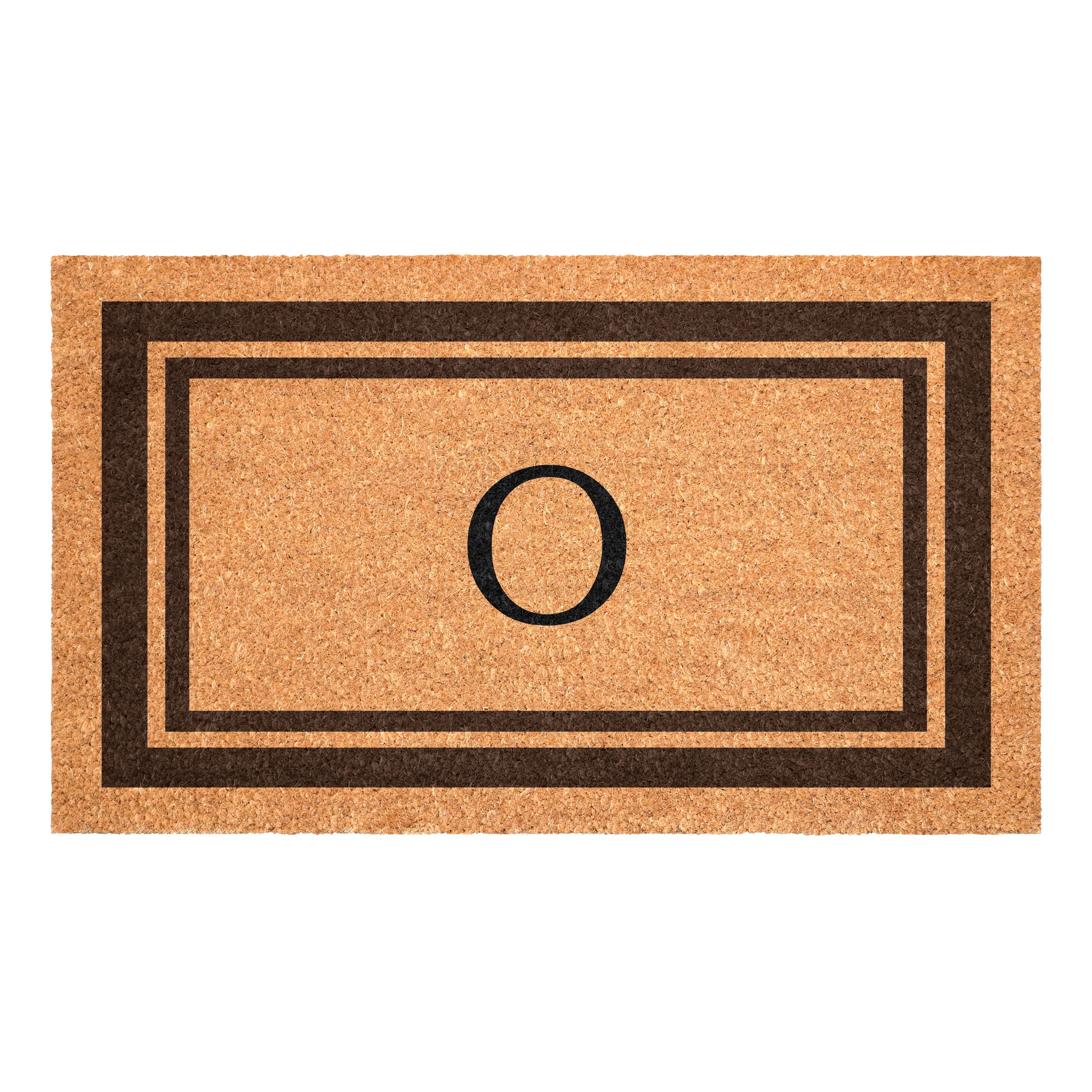 Brown Border Monogram Doormat (Letter O)