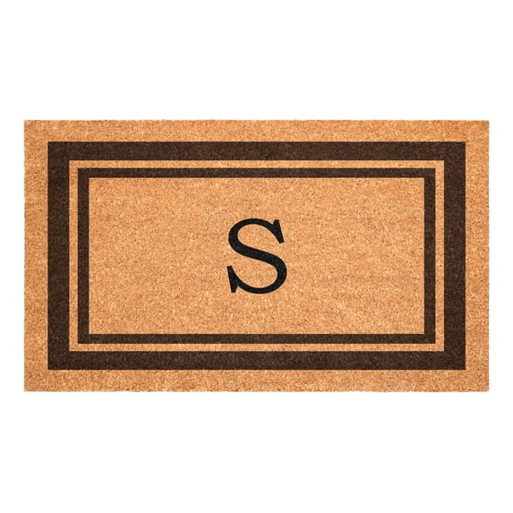 Brown Border Monogram Doormat (Letter S)