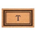 thumbnail image 1 of Brown Border Monogram Doormat (Letter T), 1 of 7