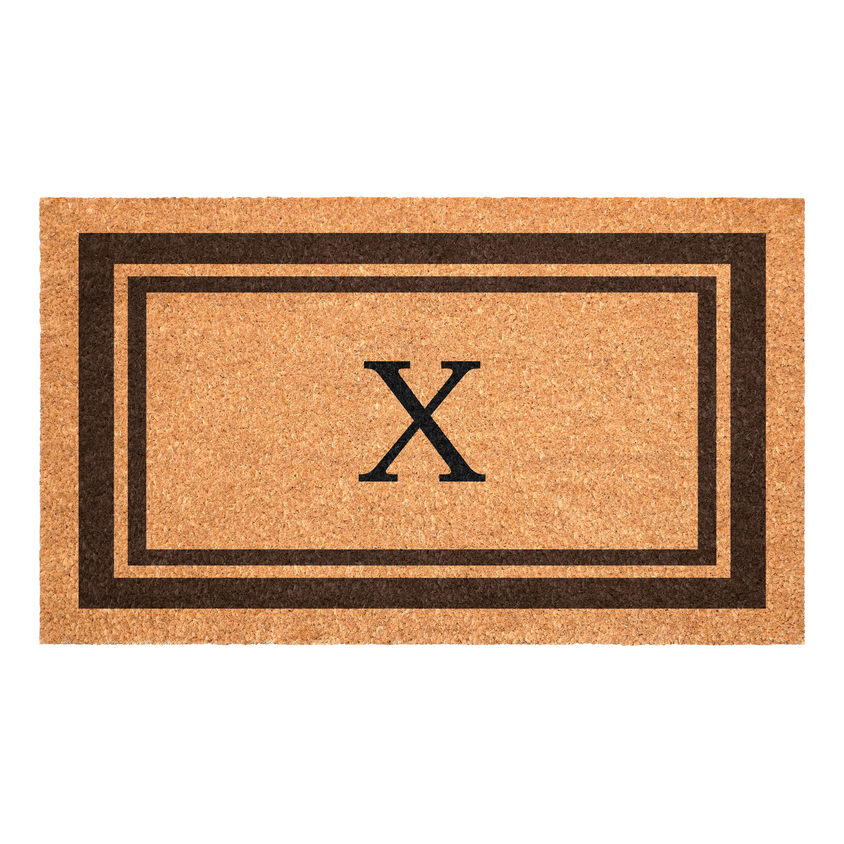 Brown Border Monogram Doormat (Letter X)