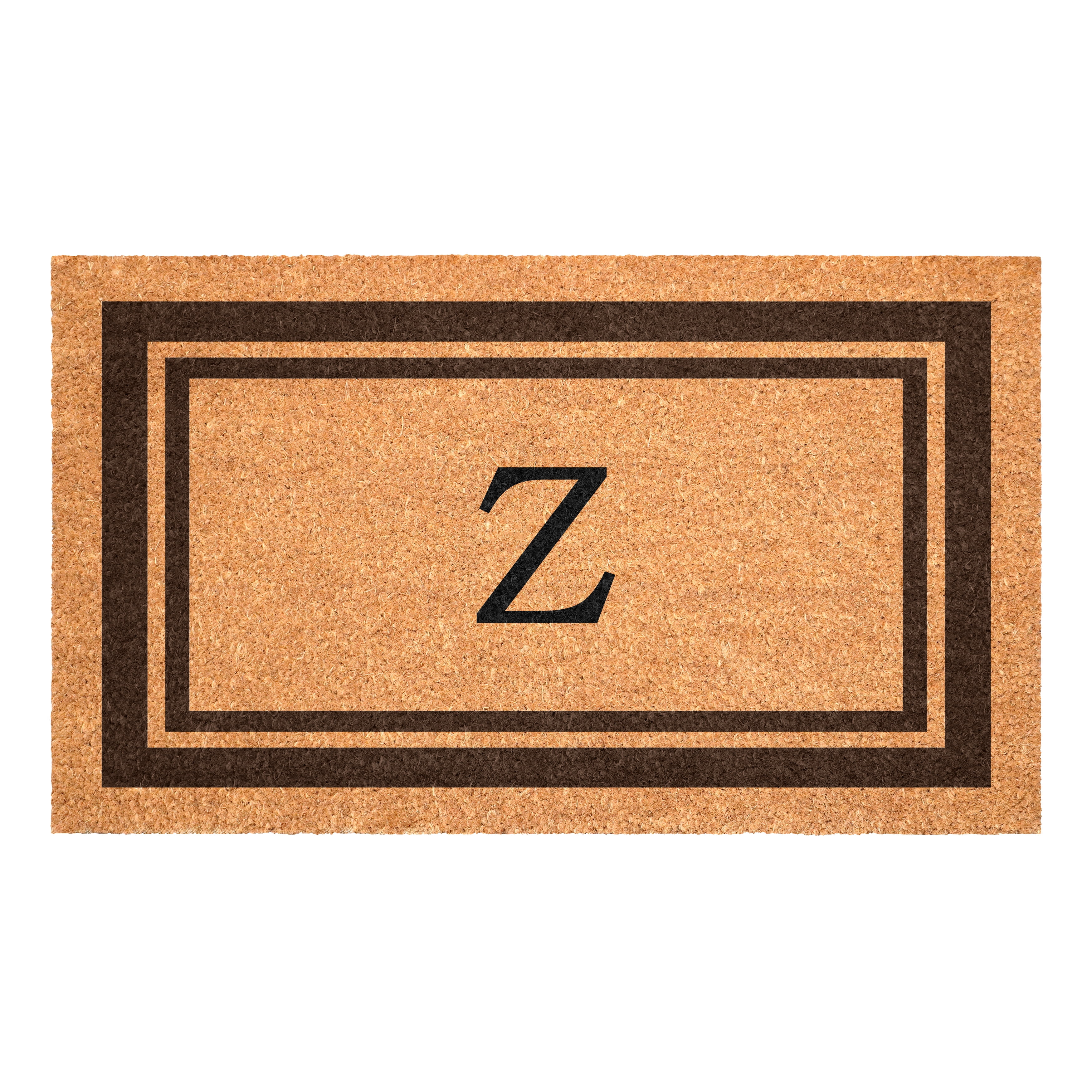 Brown Border Monogram Doormat (Letter Z)