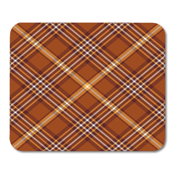 Brown Border Tartan Plaid Pattern Traditional Checkered for Digital Orange Check Mousepad Mouse Pad Mouse Mat 9x10 inch
