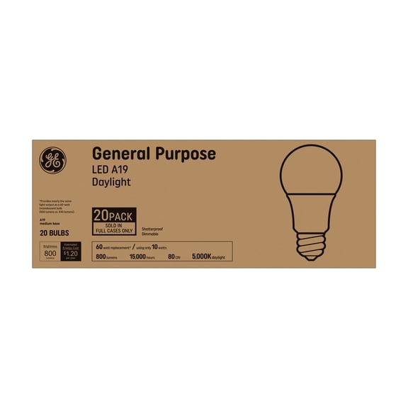 Brown Box Daylight 60W A19 (20-Pack)
