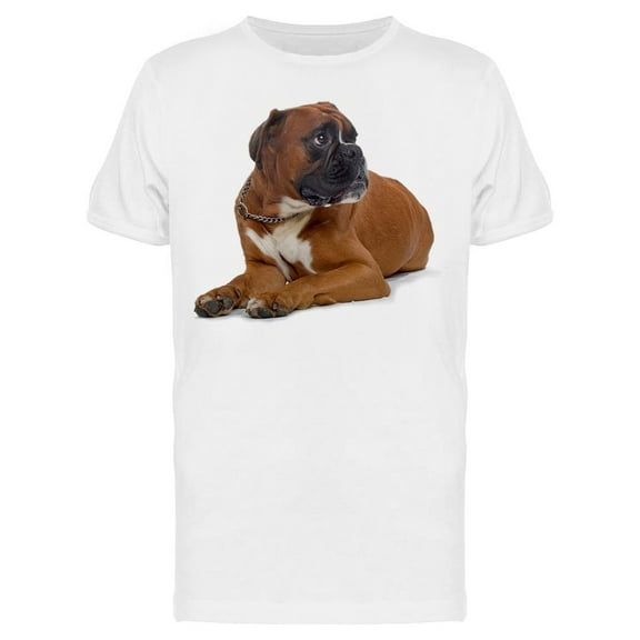 Brown Boxer Looks Sad T-Shirt Men -Image by Shutterstock, Male Small