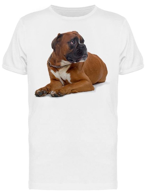 Brown Boxer Looks Sad T-Shirt Men -Image by Shutterstock, Male Small