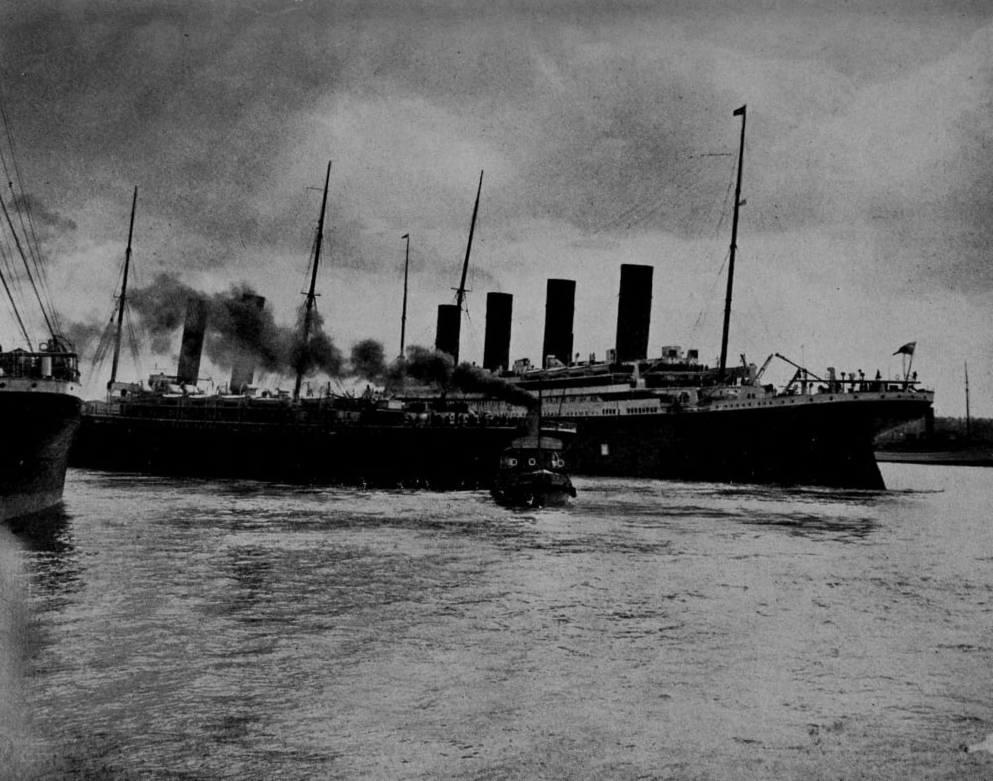 Brown Bros Truth about the Titanic 1913 Titanic escapes collision at Southampton Canvas Art - (18 x 24)