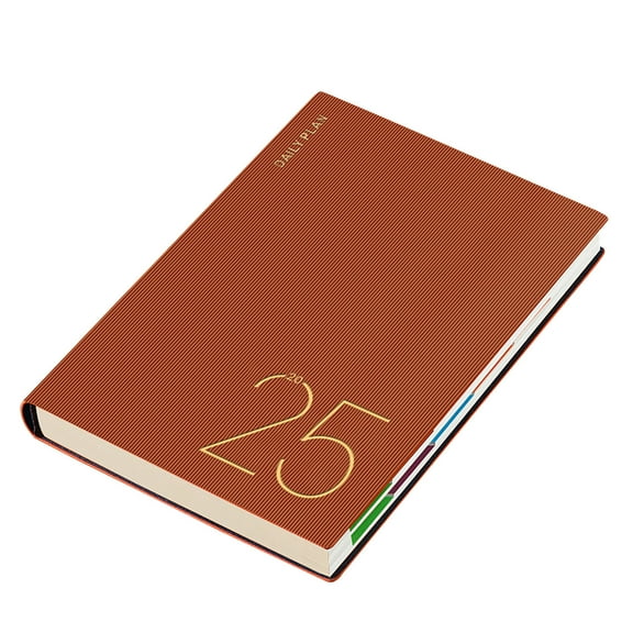 Brown Brown 2025 Planner With Monthly Tabs And Weekly Sections Hardcover Design For Efficient Time Management And Note Taking