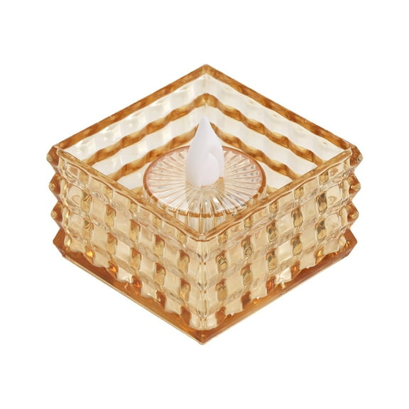 Brown Brown Battery Operated Crystal Led Tealight Candle Flameless Fake Candles For Christmas Decoration Mini Night Light For Home And Party