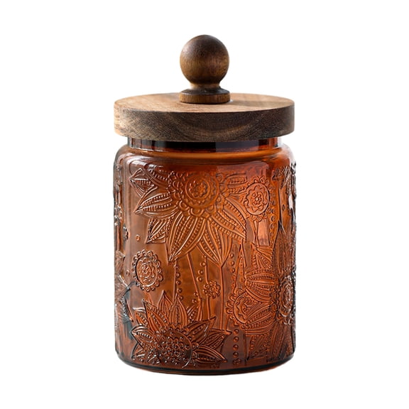 Brown Brown Colored Glass Jar 700Ml With Lid For Kitchen Snacks Tea Grains Storage Airtight Borosilicate Container