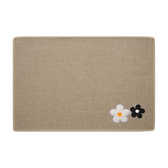 Brown Brown Linen Bathroom Mat Non Slip And Absorbent For Floor And Shower 23.62X15.74Inch