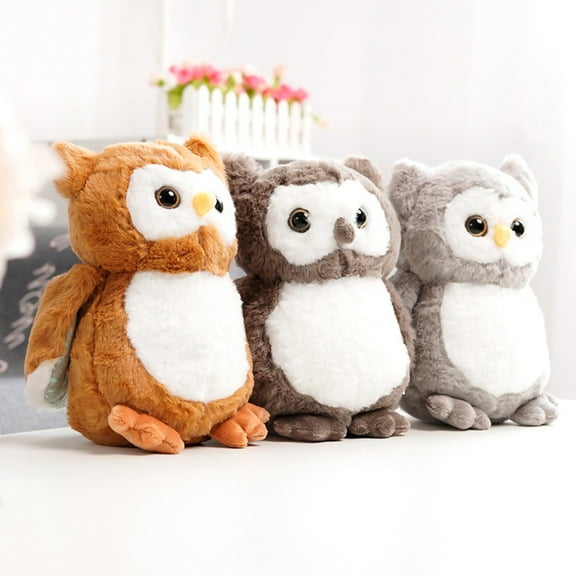 Brown Brown Owl Plush Toy Stuffed Animal Doll For Kids Holiday Gift Home Decoration Soft Fabric With Pp Filling Safe Material 9.8 Inches Size 0.29 Lbs