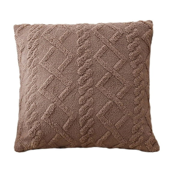 Brown Brown Plush Velvet Throw Pillow With Insert Decorative Cushion For Living Room Bed Sofa Chair 16X16Inch