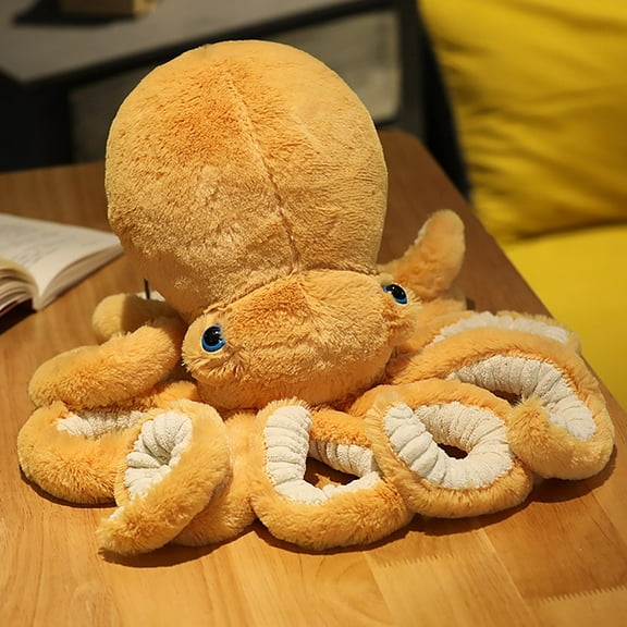 Brown Brown Simulation Octopus Plush Stuffed Animal Soft Pp Cotton Pillow Cushion For Home Decor 30Cm