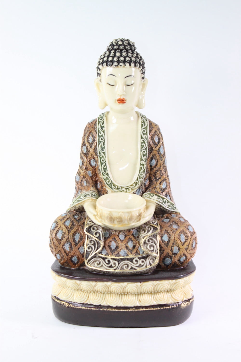 Brown Buddha Tealight Candle Holder Statue, Bodhisattva Theme