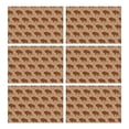 thumbnail image 1 of Brown Buffalo Pattern Summer Placemats Table Placemats Set Of 6-Linen Kitchen Washable Placemats Table Mats 11.8"x17.7" Non-Slip Heat Resistant, 1 of 5