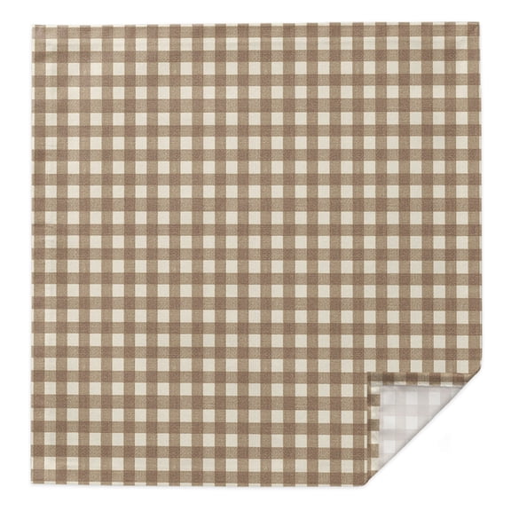 Brown Buffalo Plaid Cloth Napkins Set of 1 Minimalist Gingham Check Retro Linen Texture Soft Washable Square Dinner Napkins for Party Wedding Restaurant Hotel Cocktail 20x20 Inch
