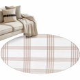 thumbnail image 1 of Brown Buffalo Plaid Round Rug 3ft Washable Circle Entryway Rugs Non Slip Farmhouse Checkered Watercolor Area Rug Indoor Floor Carpet for Bedroom Kitchen Living Room Home Office Dining Room Nursery, 1 of 9
