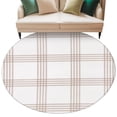 thumbnail image 1 of Brown Buffalo Plaid Round Rug 7ft Washable Circle Rugs Non Slip Farmhouse Checkered Watercolor Large Area Rug Indoor Floor Carpet for Bedroom Kitchen Living Room Home Office Dining Room Nursery, 1 of 9
