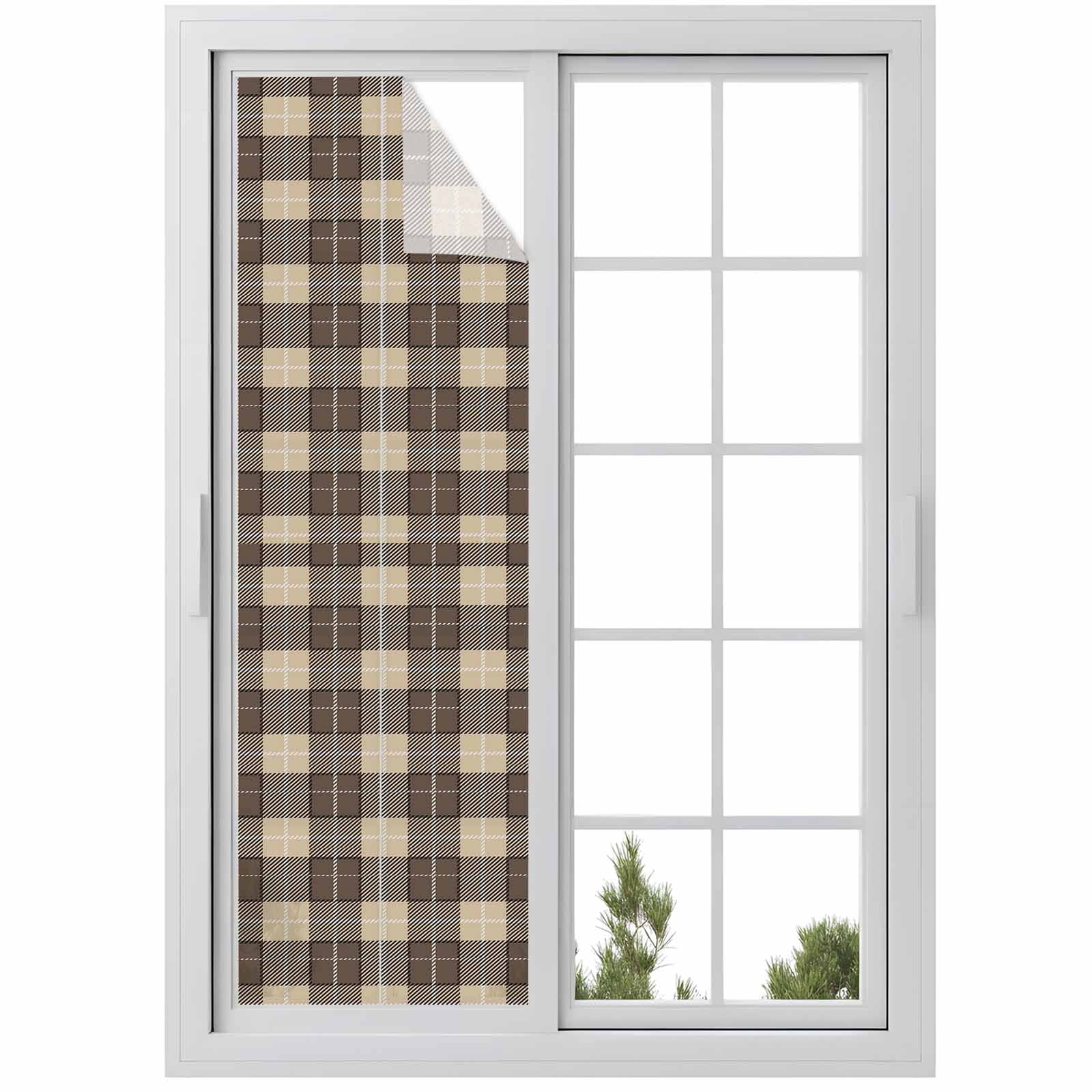 Brown Buffalo Window Privacy Film Lattice Decorative Glass Window Film ...