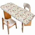thumbnail image 1 of Brown Bunny Floral Easter Table Cloths for 8 Foot Rectangle Tables, Elegant Pastoral Spring Floral Patio Waterproof Elastic Fitted Tablecloths, Washable Rectangular Table Cover for Camping, 1 of 8